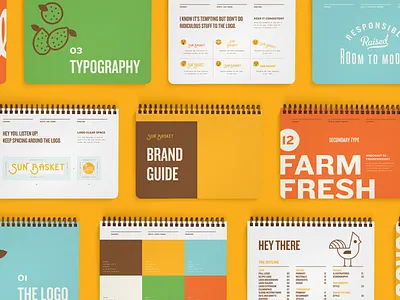 Sun Basket Brand Guide book booklet brand brand guide brand identity branding guidelines styleguide typography