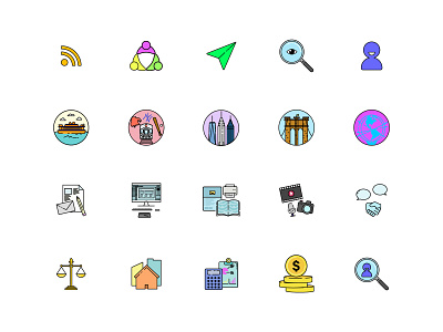 Icons design illustration illustrator line art ui vector vector art