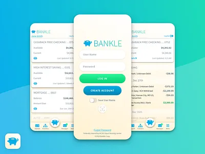 Bankle App Product Design app banking design finance flowchart mobile process product typography