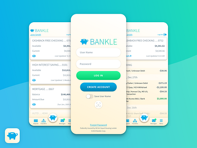 Bankle App Product Design app banking design finance flowchart mobile process product typography