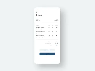 Daily UI Challenge #046 - Invoice 046 dailyui invoice mobile uidesign