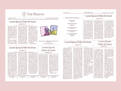 "The Pelican" Print Design high school illustration illustrator indesign layout logo newspaper typogaphy