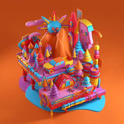 Montaña 3d artdirection artdirector color colors design digitalart illustration illustrator photoshop