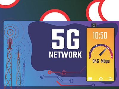 5G network 2d 2d art 4g 5g illustration internet internet speed network