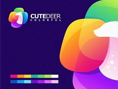 cute deer brand branding colorful cute deer deer design logo ui ux vector