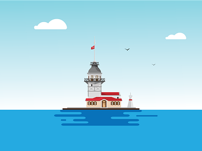Maiden's Tower flat design istanbul kız kulesi maidens tower tower turkey
