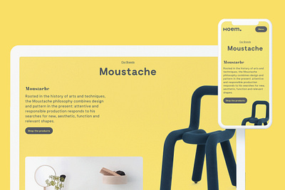 Hoem - Brand page boutique brand craftcms ecommerce furniture products store ui ui components ux web design