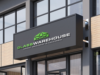 Glass Warehouse Storefront brand branding california design designer digital design digital designer glass graphic design identity logo logo deisgn mockup pipes smoke smokeshop type typography vector warehouse