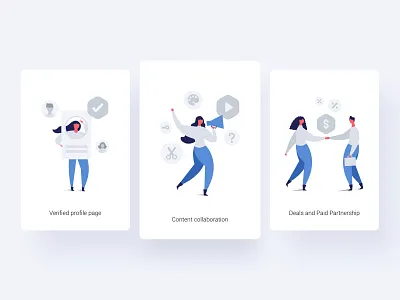 Illustration for FirstUp - 8 clean deals experience freelance freelancer illustration illustrations login partnership people product profile profile page rating ratings review sign in signup simple vector