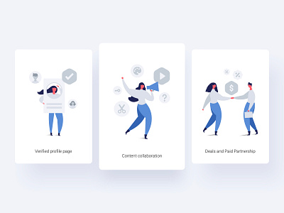 Illustration for FirstUp - 8 clean deals experience freelance freelancer illustration illustrations login partnership people product profile profile page rating ratings review sign in signup simple vector