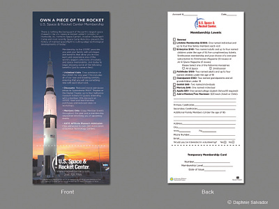 Membership Rack Card advertisment branding branding design design graphic design museum rach card rocket space