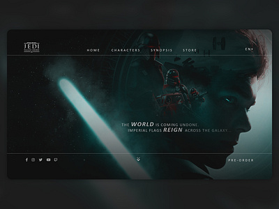 JEDI FALLEN ORDER web design concept art direction design minimal ui ux web