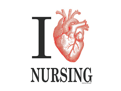 I Heart Nursing anatomy graphic design graphic design health heart illustration nurse shirt typogaphy university