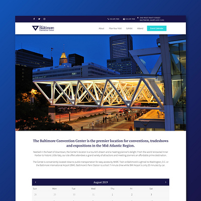 Baltimore Convention Center Website Redesign architecture architecture website baltimore baltimore web design convention convention center expo real estate website