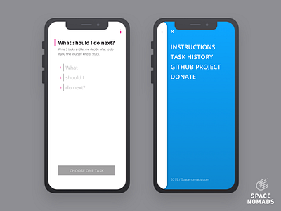 Main screen and mobile menu decision manager design sketch ui webapp