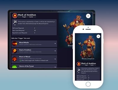 Age Of Magic - Spellbook - Hero Page age of magic game game ui games mobile ui ui vue vue.js