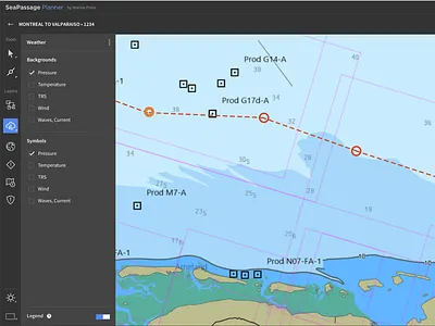 Passage planning tool - WIP app design map marine passage planning search track user experience ux weather