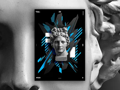 Ridge #4 Poster #231 abstract blue futuristic geometric