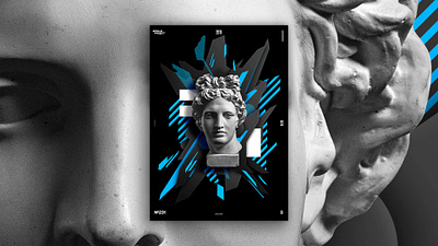 Ridge #4 Poster #231 abstract blue futuristic geometric