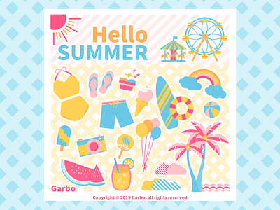 Seasons: Summer icon illustration season summer vector