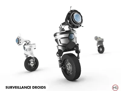 Surveillance Droids 3d 3d art 3d cad bots cad design industrial design keyshot render rendering robots