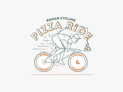 Pizza Ride bicycle bike branding cycling design illustration philly pizza road rohan typography