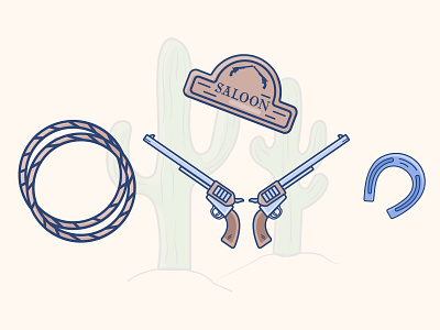 Wild West design gradient guns icon illustration illustrator vector wild west