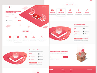 videom Landing Page artwork design digital digitalart figma illustrator isometric isometric design ui ux vector web web design