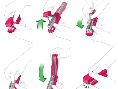 Stapler Walkthrough 3d art adobe illustrator design illustration illustrator industrial design information architecture information design render service sketching vector