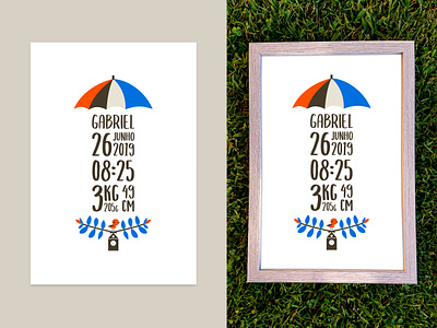 Baby Birth Info baby baby birth info illustration umbrella