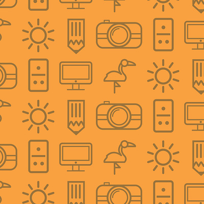 Branding Pattern domino flamingo icons illustration illustrator imac miami pattern pencil sun vectors