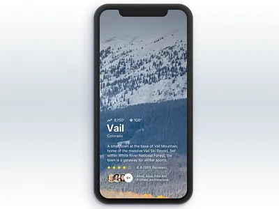 Mobile Travel App app clean colorado ios iphone landscape mobile mobile app mountain simple travel trip ui ux