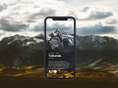 Mobile Travel App app clean colorado ios iphone landscape mobile mobile app mountain simple travel trip ui ux