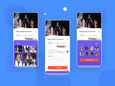 Fashion Event App UI in Progress app app design event fashion flat minimal trendy typography ui ui design ux ux design