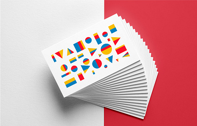 Daycare Business Card block brand branding building icon business card childcare children colourful daycare mockup primary school shape visual identity