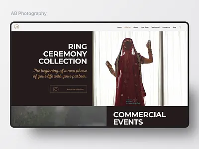 Photography landing page web design clean design landing landing page minimal modern photography template typogaphy ui ux web webdesign website wedding white