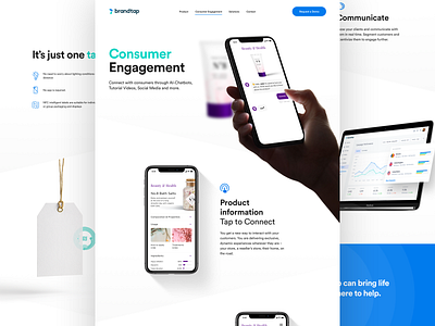 Brandtap Web Design case study clean features grid homepage iphone landing page web web app web design