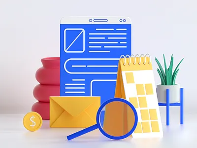 Web page 3d 3dart 3dillustration 3dmodelling c4d calender cinema4d coin design illustration logo ui website