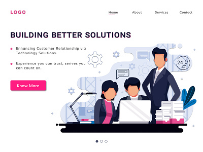 Business Solutions Banner business business solution design figmadesign illustration landing page ui ux vector webdesign website design