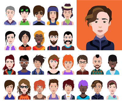 Avatars (high quality avatars) avatars (high quality avatars) avatars (high quality avatars) design icon set vector