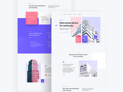 Estabib - Real Estate Landing Page buy card clean design family gradient home homepage house landing page layout property purple real estate rent simple ui user interfaces ux website