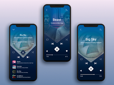 Audio player design audio audio player dark blue dark theme dark ui figma gradient mobile mobile ui music player player ui ui