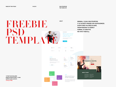 [Freebie] - Multipurpose PSD template clean creative free freebie freebie psd multiple multipurpose psd psd template ui uidesign web design