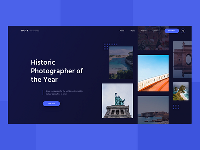 Photographer Competition Redesign clean competition dark theme desktop historic landing page photo photography ui ux web