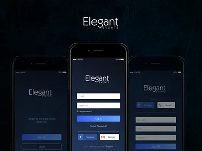 Sign up + Log in process app design flat interface layout mobile sign in sign up sketch ui ux