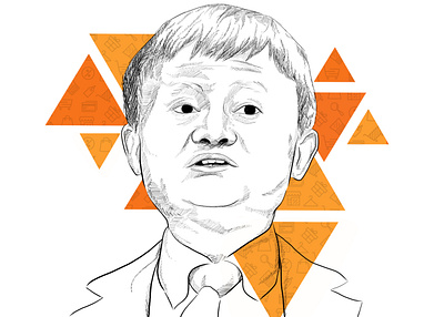 jack Ma illustration minimalist portrait