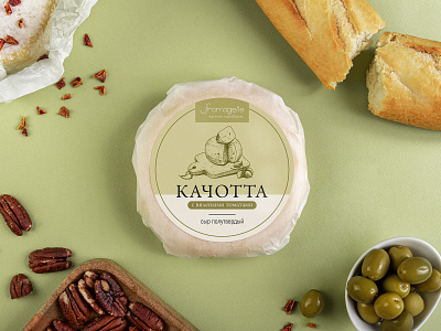 Package | Fromagelle brand branding cheese design green illustration logo packaging