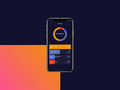 Portfolio allocation blockchain brd btc crypto crypto wallet cryptocurrency cryptowallet debut eth finance motion wallet