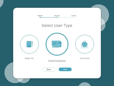Select User Type 064 adobe xd app blue button clean daily ui dailyui design minimal minimalist typography ui ux web