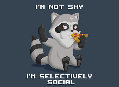 Plains & Pixels - Selectively Social Raccoon design designer illustration illustrator pixel pixel art pixelart